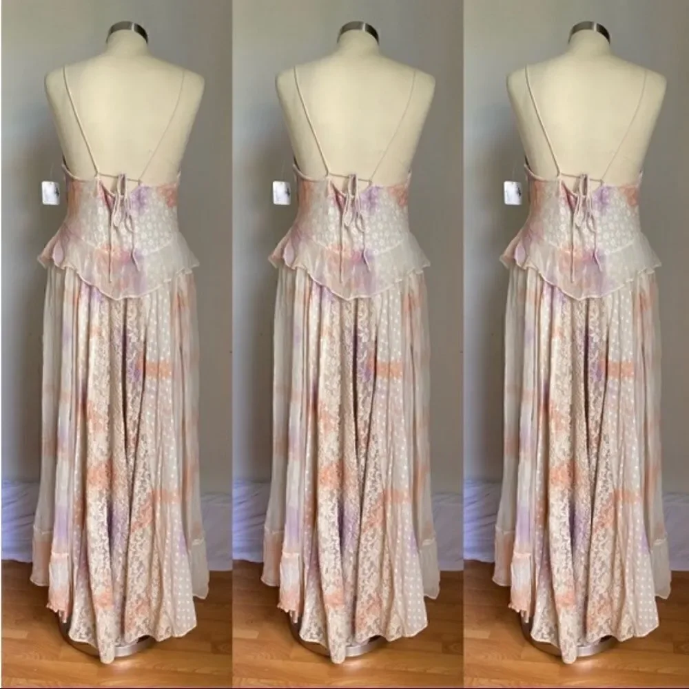 💯 New FREE PEOPLE Washed Ashore Maxi Dress